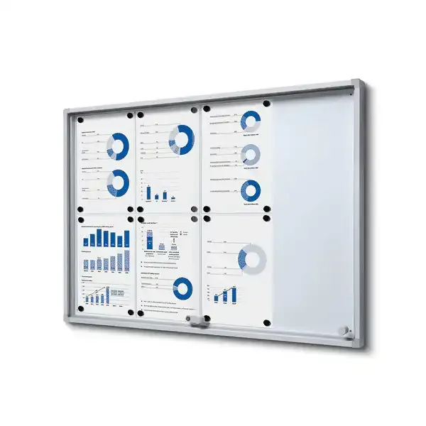 Display Slim 8xA4 opslagsskab skydedøre aflåselig
