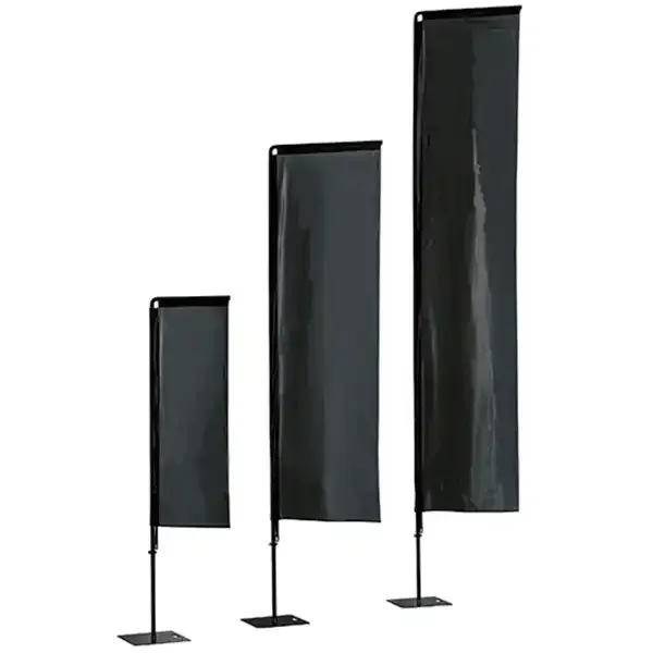 Display BeachFlag Square 350 cm sort flag udendørs