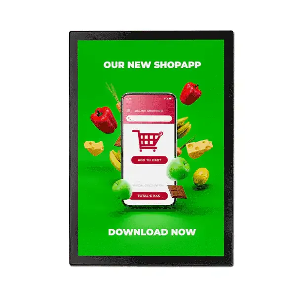 Display Magnet Slim plakatramme A1 sort 25 mm antirefleks