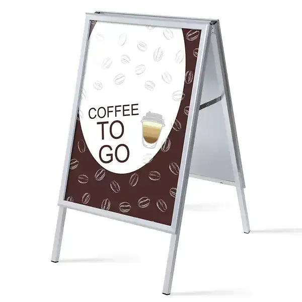 Display Alu-Line Gadeskilt A1 Coffee To Go inkl. 2 plakater dobbeltsidet