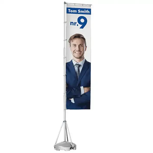 Display Event flag med flagstang 110x540 cm mobil