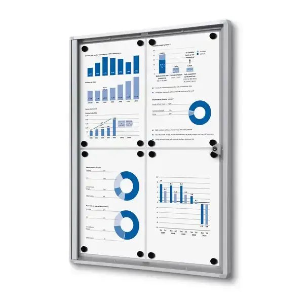 Display Economy 4xA4 opslagsskab magnettavle låsbar