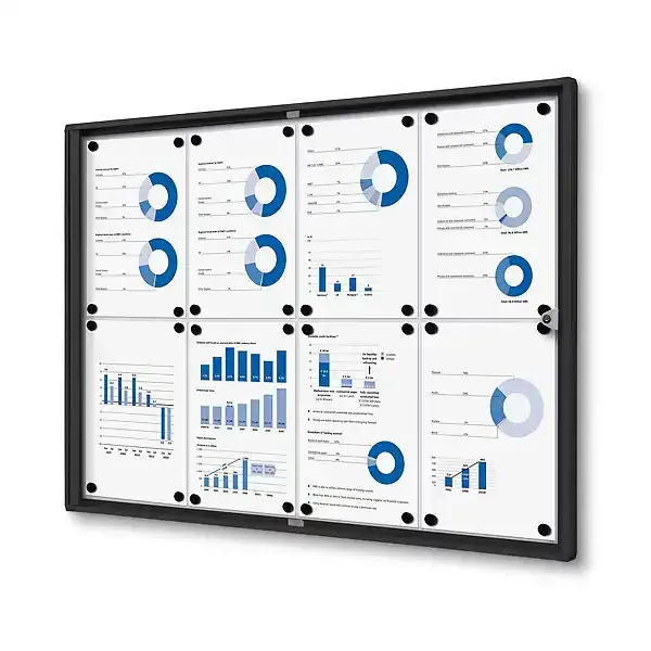 Display Economy Opslagsskab 8xA4 sort magnet indendørs