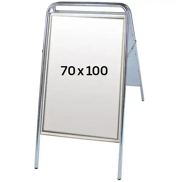 Display Easy Sign gadeskilt 70×100 cm sølv dobbeltsidet