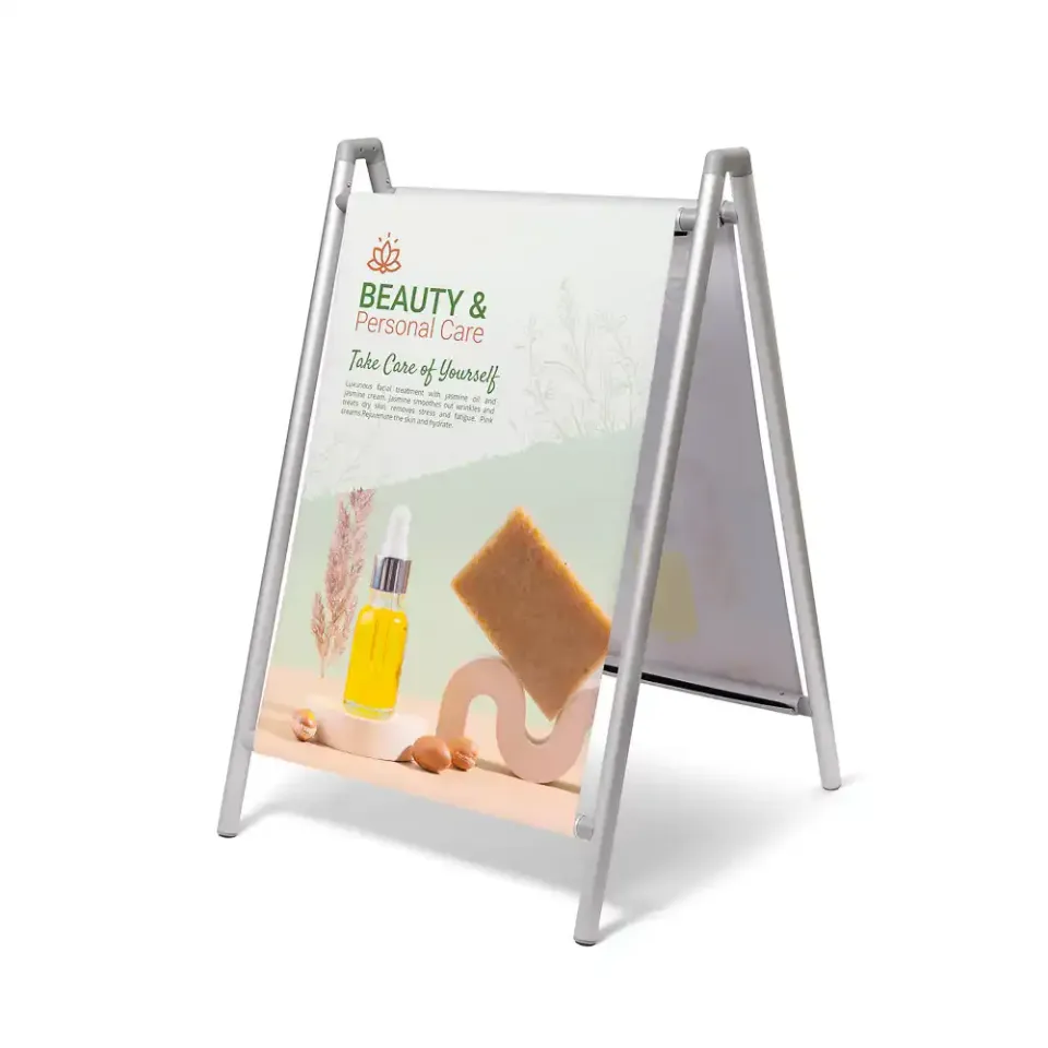 Display EasyMove A-skilt 70x100 cm stofprint dobbelt