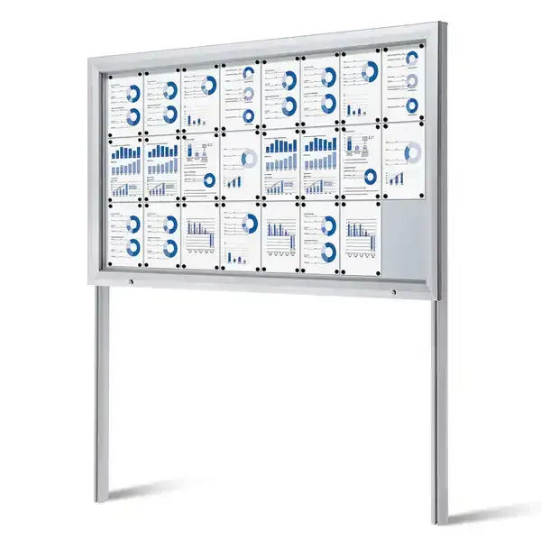 Display SCT Outdoor 24xA4 opslagsskab på stolper magnet