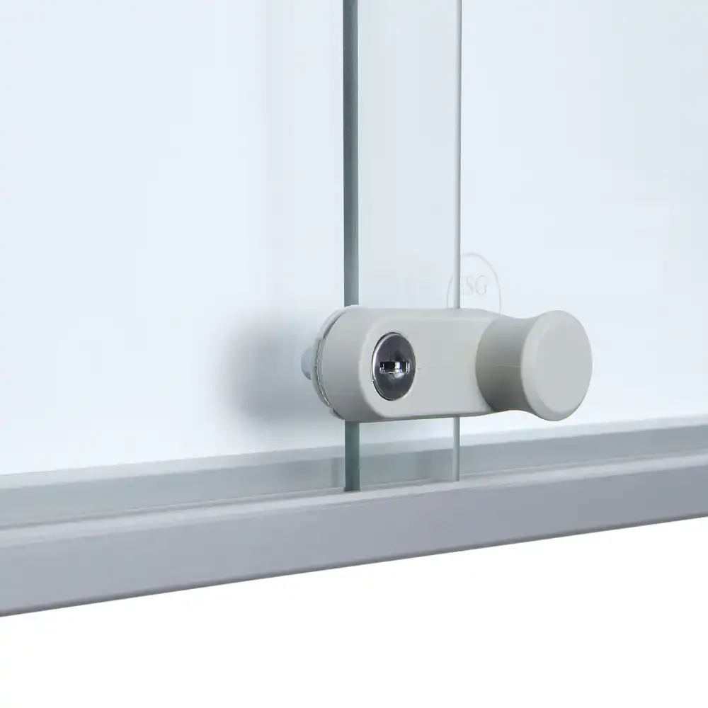 Display opslagsskab slim 8xA4 skydedøre sølv låsbar