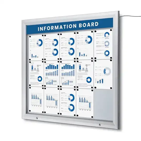 Display Premium LED opslagsskab 15xA4 udendørs belyst