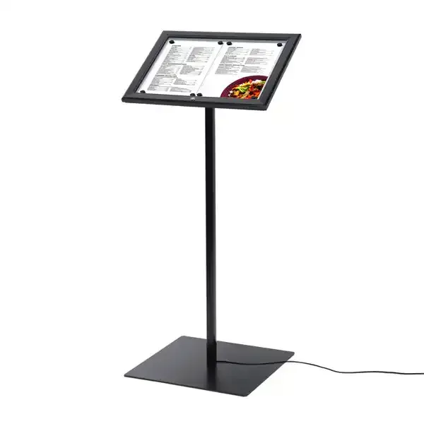 Display LED menu opslagsskab 2xA4 stander sort