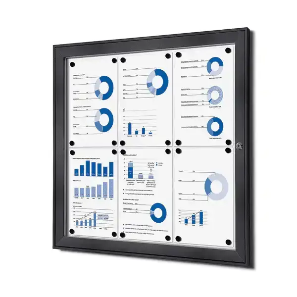 Display Opslagsskab 6xA4 opslagstavle antracit låsbar