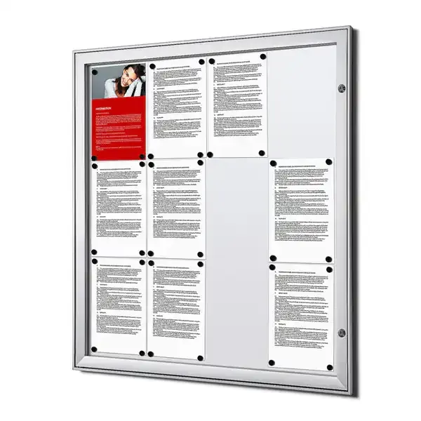 Display SCS opslagsskab 12xA4 magnet inde-ude lås