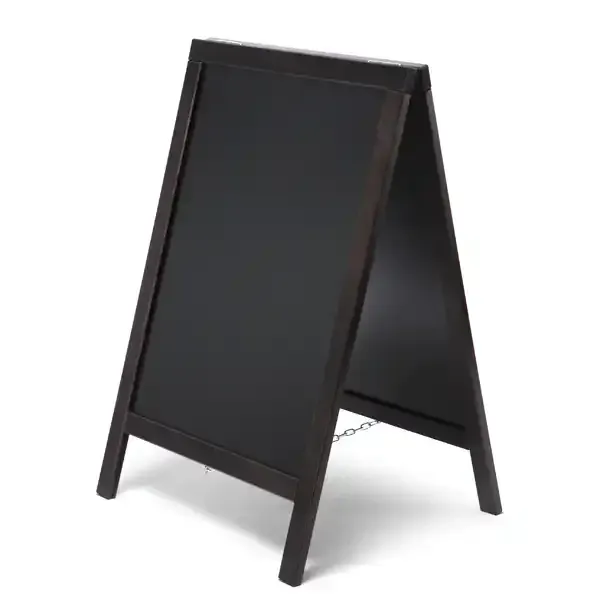 Display træskilt A-skilt sort kridttavle 55x82 cm