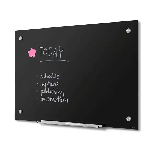 Scritto Glas whiteboard sort 90x60 cm magnetisk