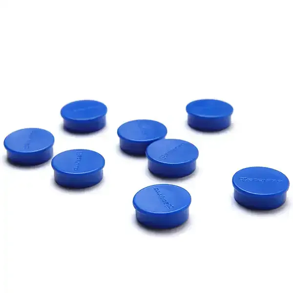 Display Scritto magneter Ø2 cm blå 8 stk plastik