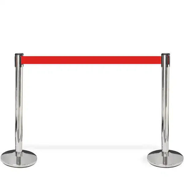 Display kø-leder stolpe sort rød sele 300 cm