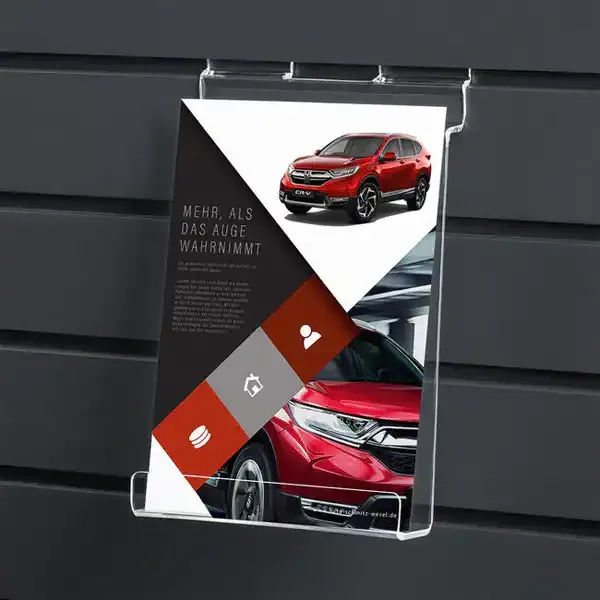 Display brochureholder rillepanel transparent akryl B15