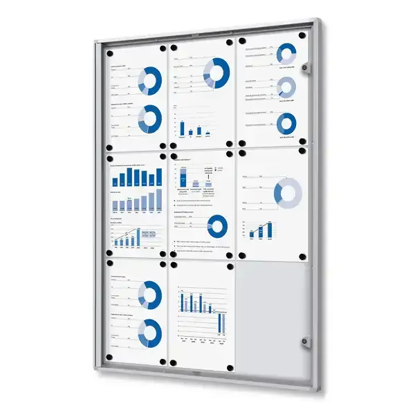 Display Economy opslagsskab 9xA4 magnettavle indendørs