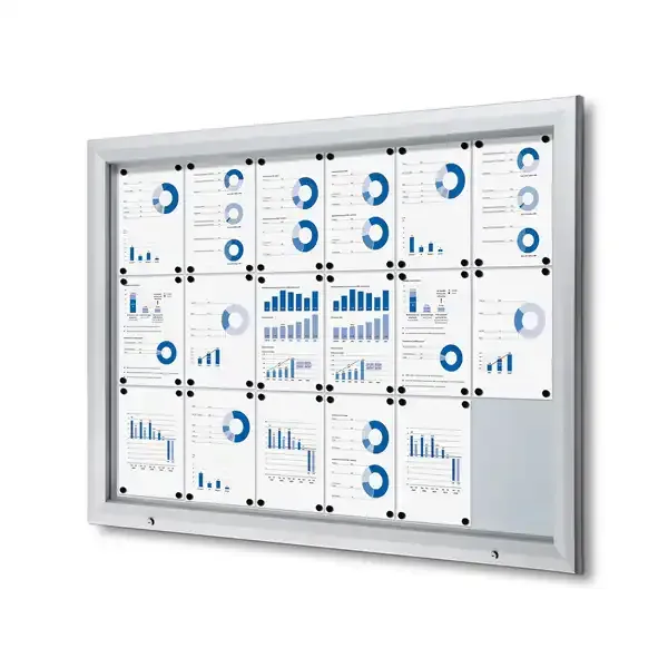 Display Premium opslagsskab 18xA4 udendørs magnet IP56