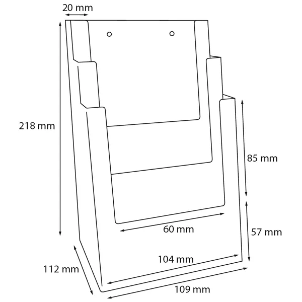 Taymar 3C104 brochureholder M65 3 rum bord glasklar
