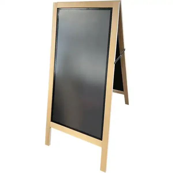Display A-skilt lys bøg kridttavle 42x87 cm