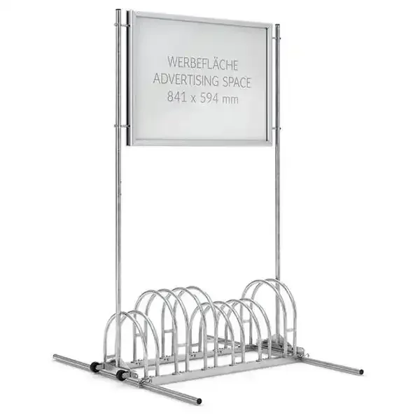 Display Cykelstativ 6 cykler inkl. 2x A1 snaprammer