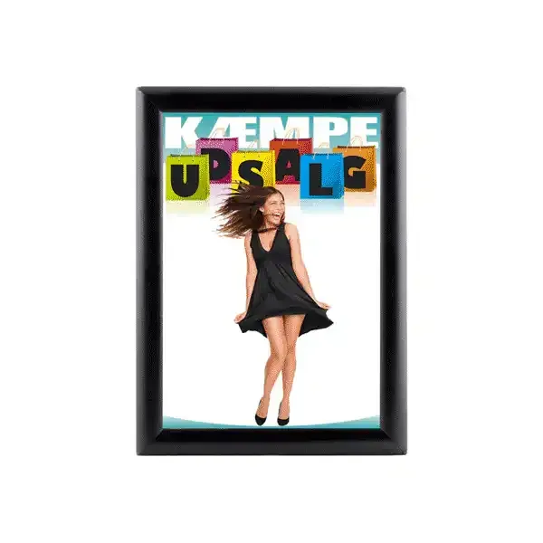 Display Opti Ramme A4 snapramme sort 25 mm gering