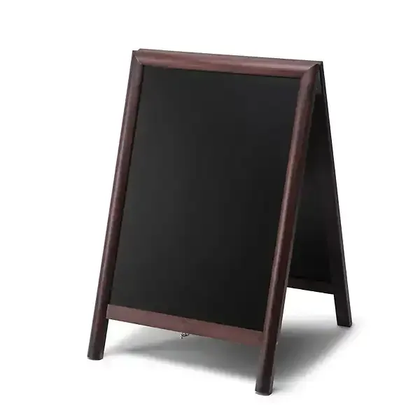 Display A-skilt kridttavle 55x82 cm mørkbejdset træ