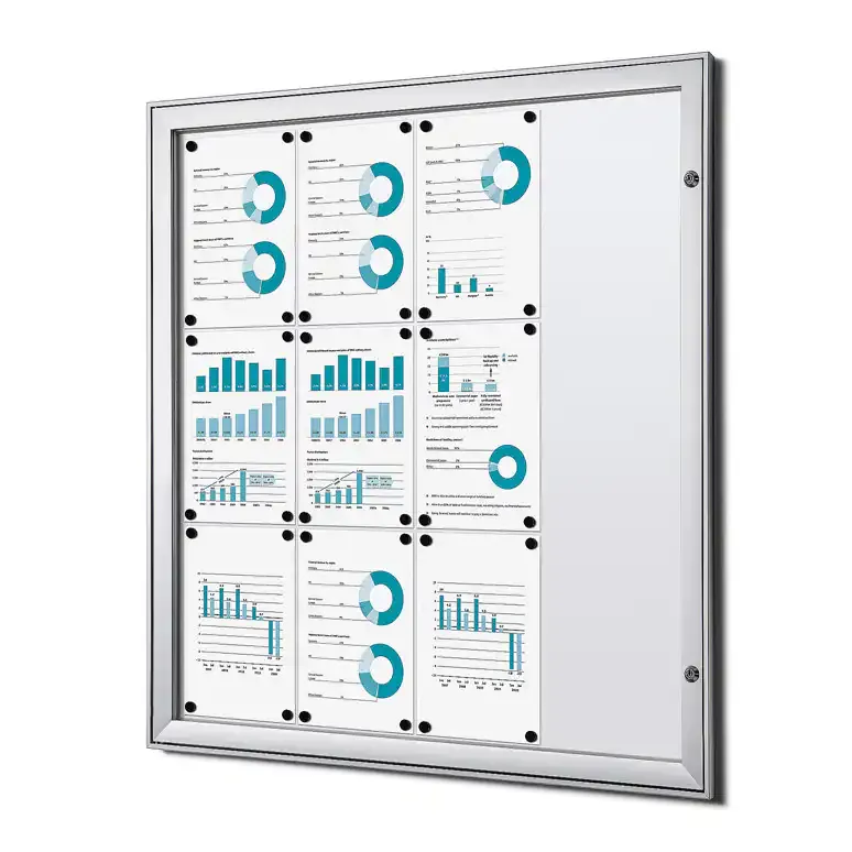 Display SCS opslagsskab 12xA4 magnet inde-ude lås