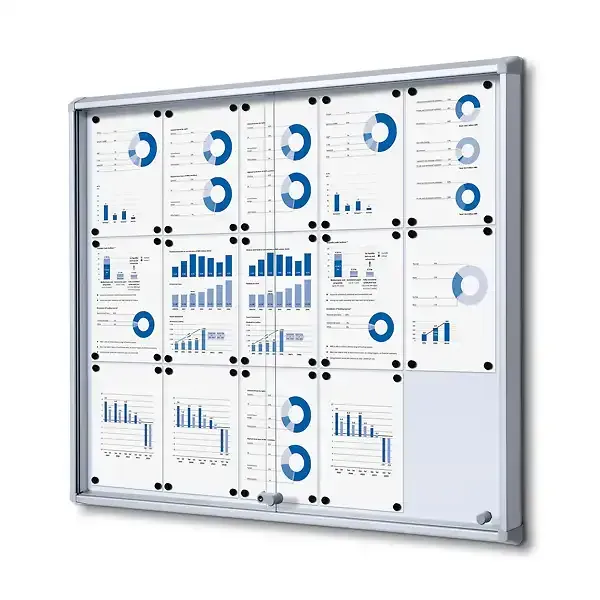 Display opslagsskab 15xA4 indendørs med glasskydedøre