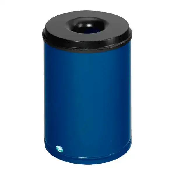 Display papirkurv 110 liter bla RAL 5010 brandsikker