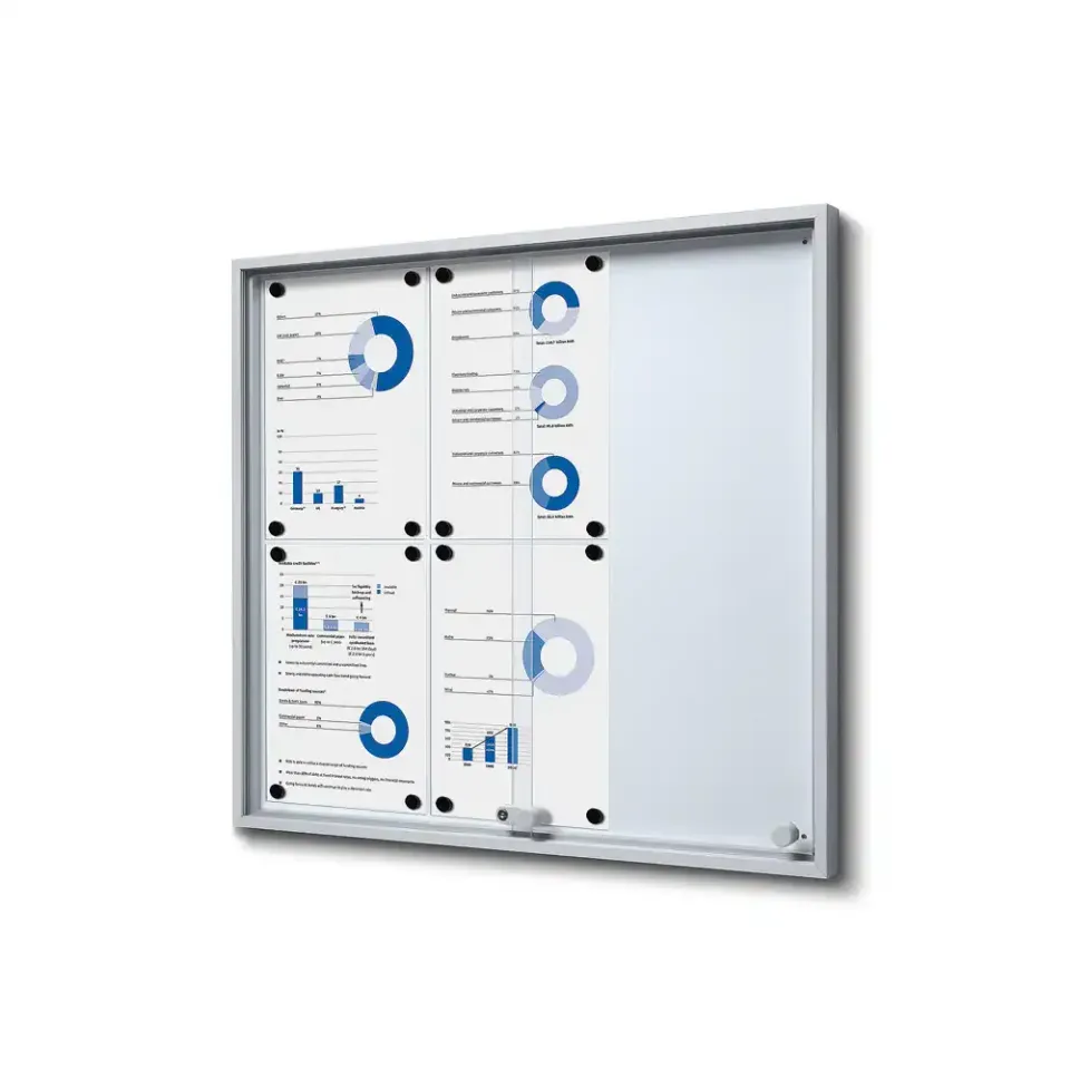 Display Opslagsskab slim skydedøre 6xA4 sølvfarve