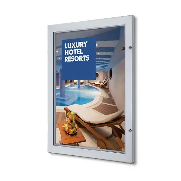 Display Standard plakatramme A1 54mm med lås sølv