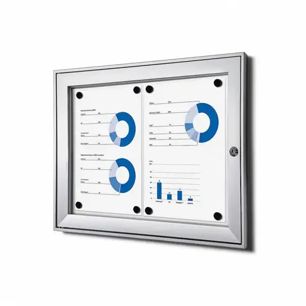 Display SCS opslagsskab 2xA4 magnettavle låsbar