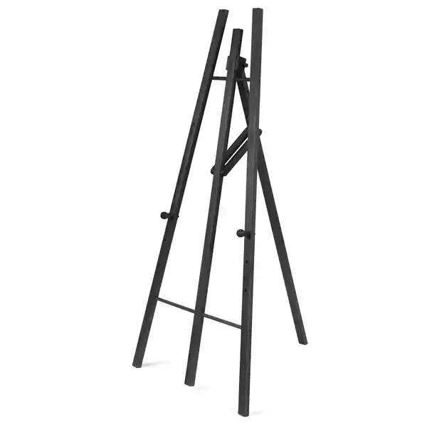 Display staffeli sort træ 70x166x80 cm gulv