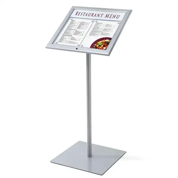 Display Menu Board menustander 2xA4 LED lås