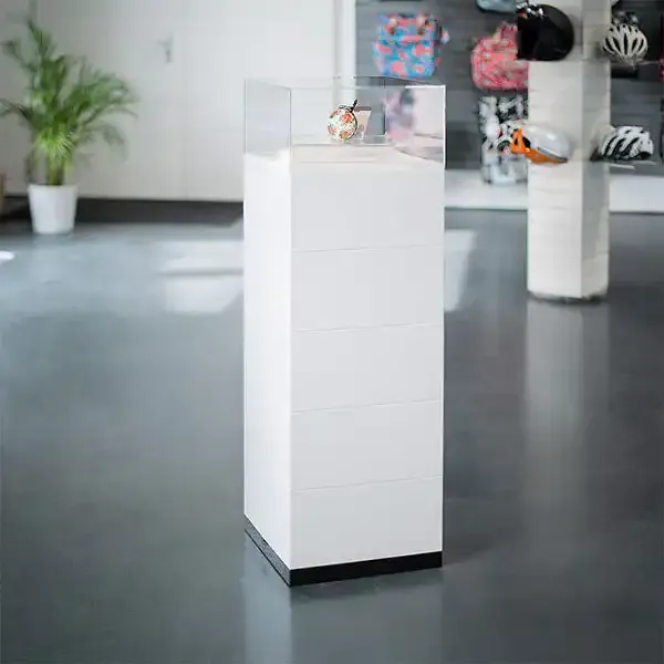 Display BygLet udstillingsvitrine 120 cm hvid 140 cm