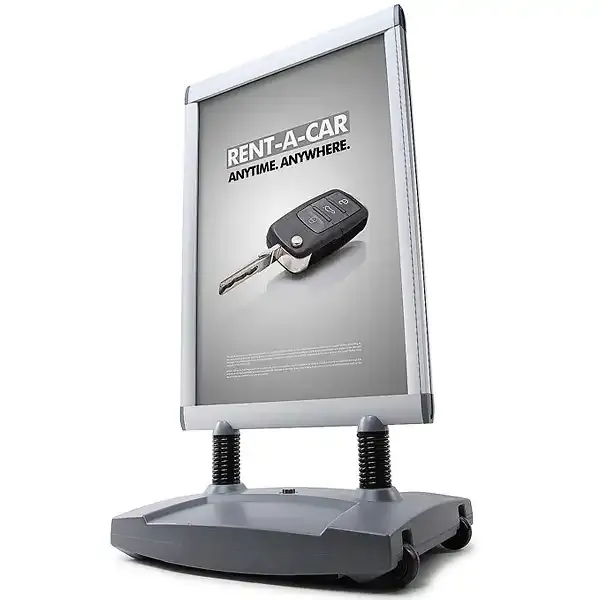 Display Windtalker Excel 70x100 gadeskilt sølv vindstabil