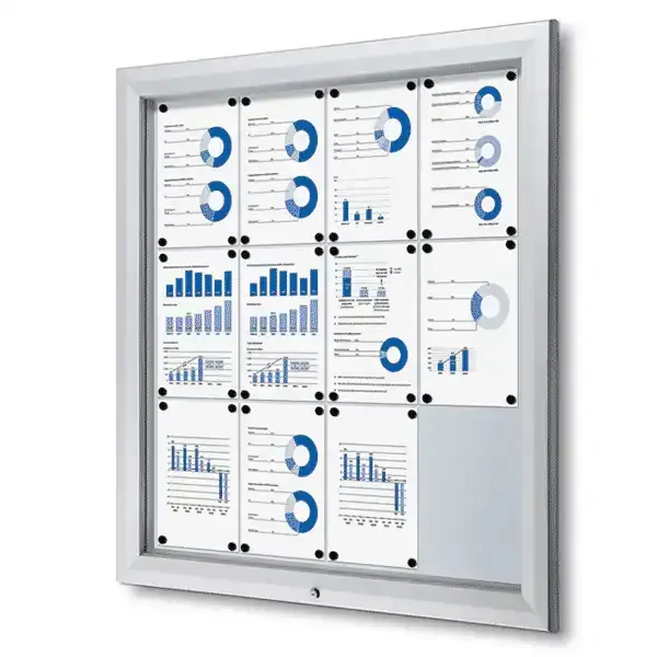 Display Premium opslagsskab 12xA4 udendørs magnet