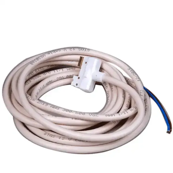Display kabel 300 cm hvid med støbt stik