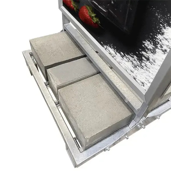 Display gadeskilt A0 betonfod 172 kg stormsikret