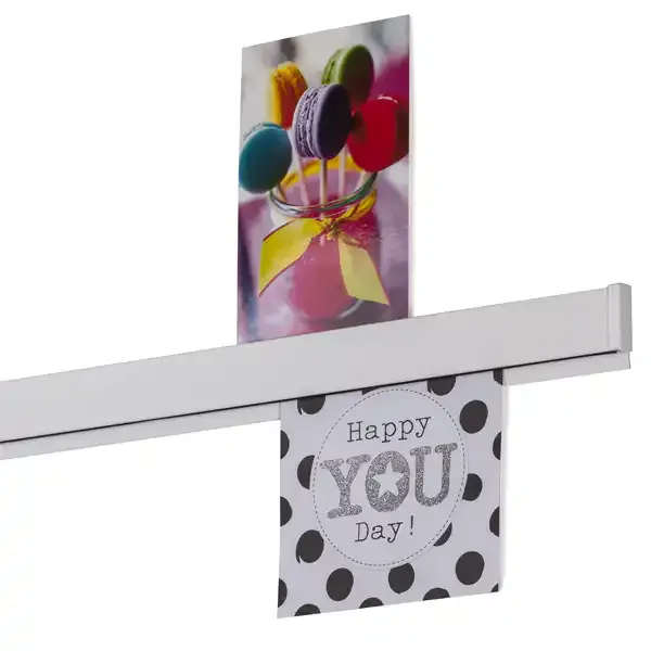 Papergrip skinne 50 cm hvid aluminium tekstur