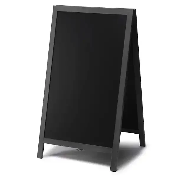Display A-skilt 68x115 cm sort træ kridttavle