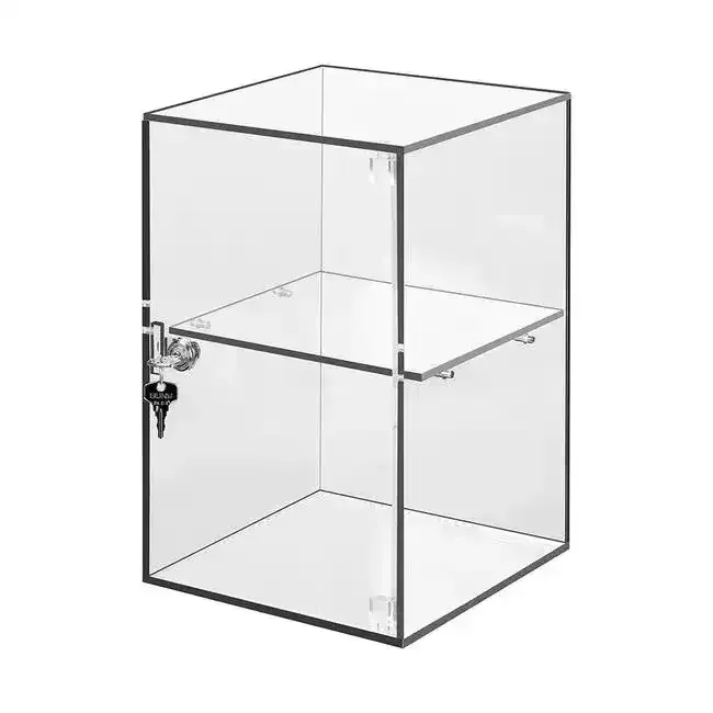 Display Syringa bordmontre akryl 20x30x20 cm med lås