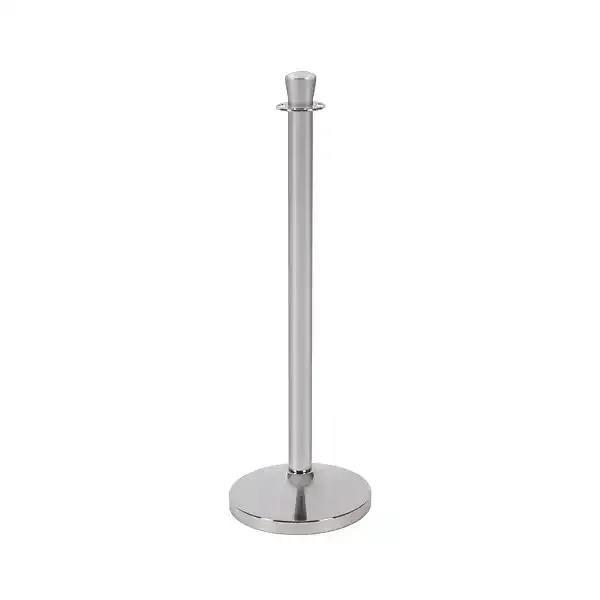 Display afspærringsstolpe sølv 4-vejs til 150 cm reb