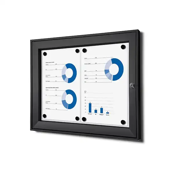 Display opslagsskab SCS2xA4C9005 2xA4 sort låsbar