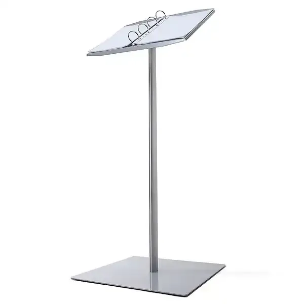 Display Ringbind Menu-stand A4 dobbelt gulvdisplay sølv