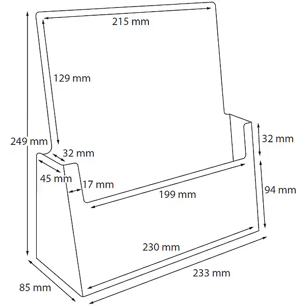 Display brochureholder C230 bord 1xA4 højformat