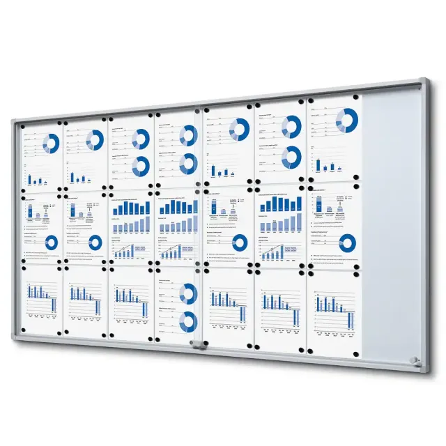 Display Slim opslagsskab 24xA4 skydedøre aflåselig
