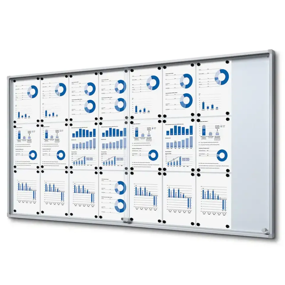 Display Slim opslagsskab 24xA4 skydedøre aflåselig