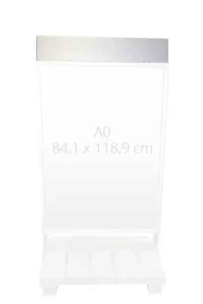 Display topskilt til gadeskilt 87x23 cm betonfod